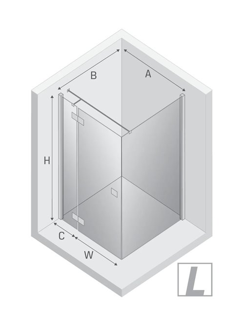 Kabina prysznicowa drzwi uchylne 90x80 lewa EXK-5116 Reflexa New Trendy