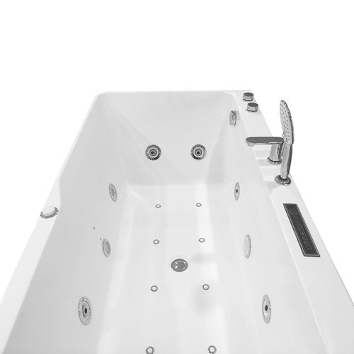 Przyścienna wanna z hydromasażem prostokątna konglomerat 150x75 cm MO-1803A