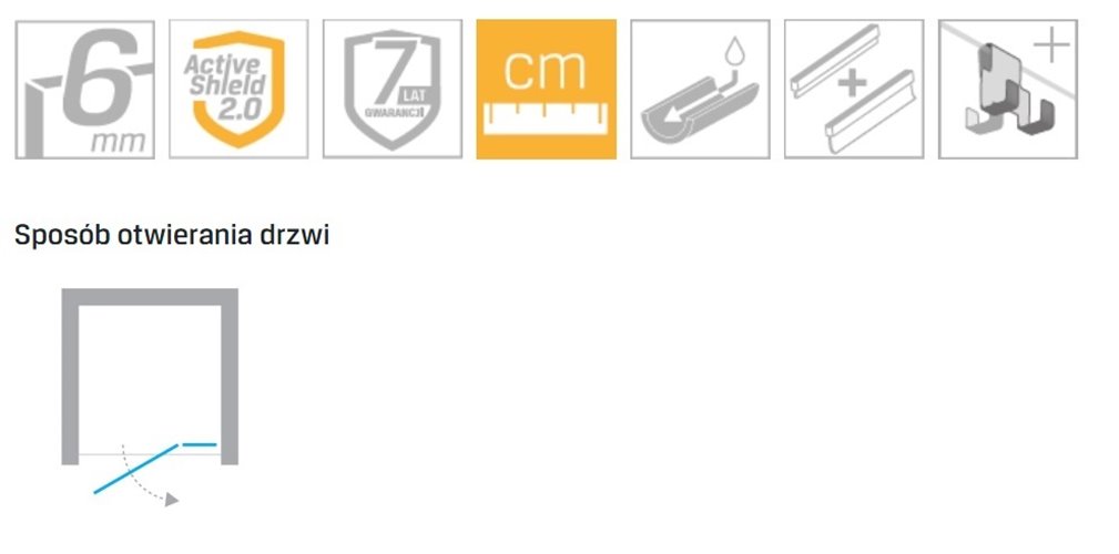 Białe drzwi prysznicowe uchylne prawe 90 cm EXK-2690 Avexa White New Trendy