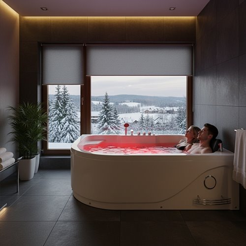 Wanna z hydromasażem podgrzewacz wody Carmen 631 L 180x120 cm