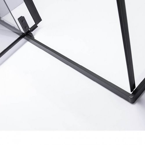 Czarna prostokątna kabina prysznicowa 110x80 drzwi uchylane BS12B