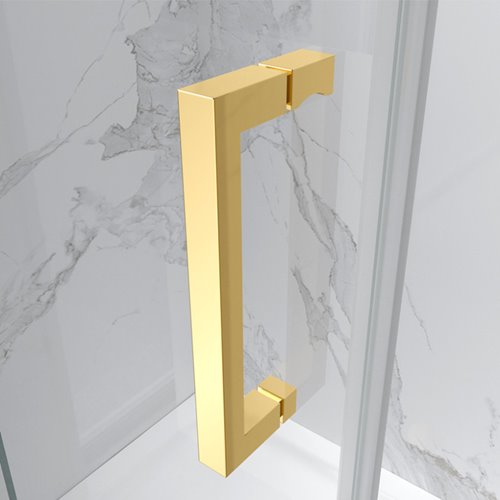 Złote drzwi prysznicowe do wnęki 115-120 cm rozsuwane szkło 8 mm KZ09C