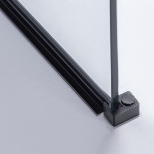 Czarna ścianka prysznicowa 90 cm SH07CB szkło 8mm