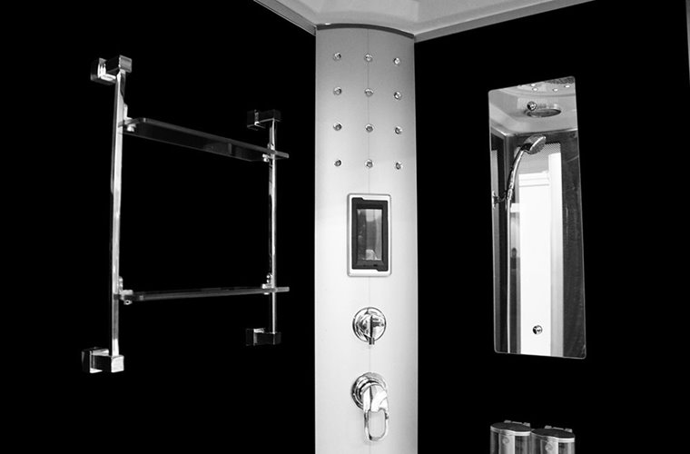 Kabina prysznicowa z hydromasażem na niskim brodziku + sauna 120x85 lewa MO-09914LS