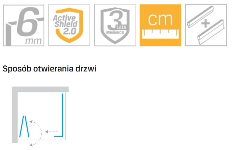 Kabina prysznicowa 110x70 lewa K-0625 New Soleo New Trendy