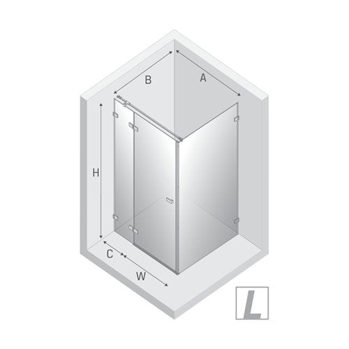 Czarna kabina prysznicowa lewa 80x120 EXK-6854 Avexa Black XR New Trendy