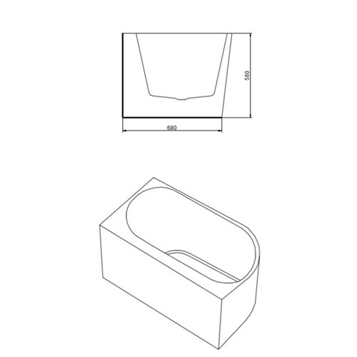 Wanna przyścienna biały przelew oraz korek narożna prawa 160 cm Mera Hydrosan