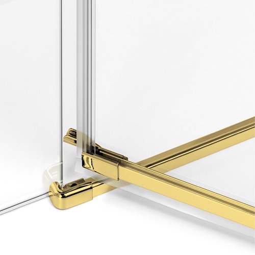 Złota szczotkowana kabina prysznicowa przyścienna lewa 110x100 cm EXK-3091 Avexa New Trendy Gold Brushed