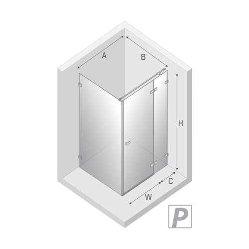 Złota kabina prysznicowa prawa 100x100 EXK-6795 Avexa Gold Shine XR New Trendy