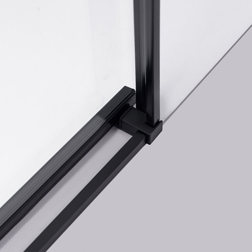 Czarna kabina prysznicowa kwadratowa Super Slim Nova 90x90 drzwi rozsuwane