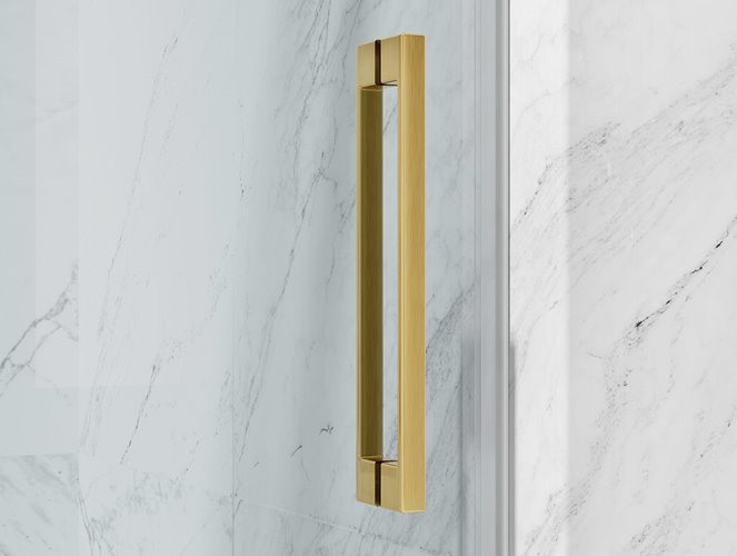 Drzwi prysznicowe rozsuwane prawe/lewe do wnęki 162-171 cm szkło 8mm przeźroczyste profile złoty mat Swiss Liniger