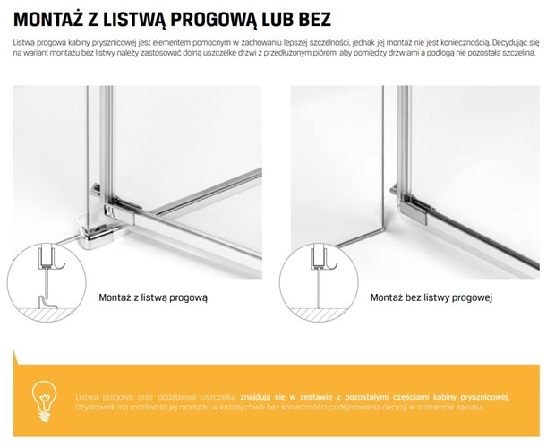 Czarne drzwi prysznicowe uchylne 110 cm prawe EXK-4905 Reflexa Black New Trendy