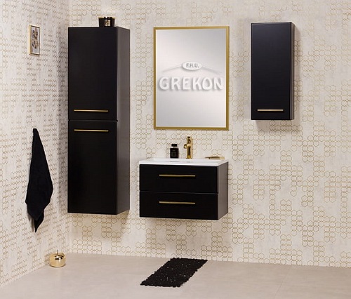 Szafka wisząca z umywalką czarny mat 60 cm Belli Gold Gante
