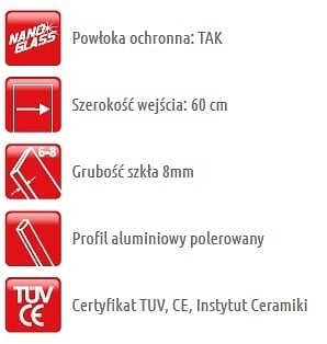 Kabina prysznicowa prostokątna 90x80 Milano Atrium