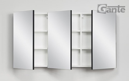 Szafka wisząca z lustrem 120x65 cm czarny mat Belli Gold