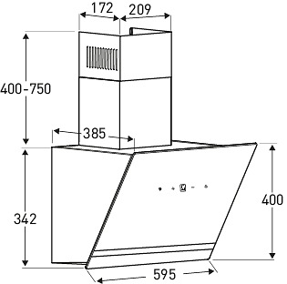 Okap kominowy przyścienny 60 cm Flavio Focus
