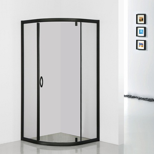 Czarna kabina prysznicowa jednoskrzydłowa 80x80 Stylio BK501RTK+