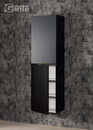 Regał łazienkowy wiszący szklane fronty złoty uchwyt Glow Gante