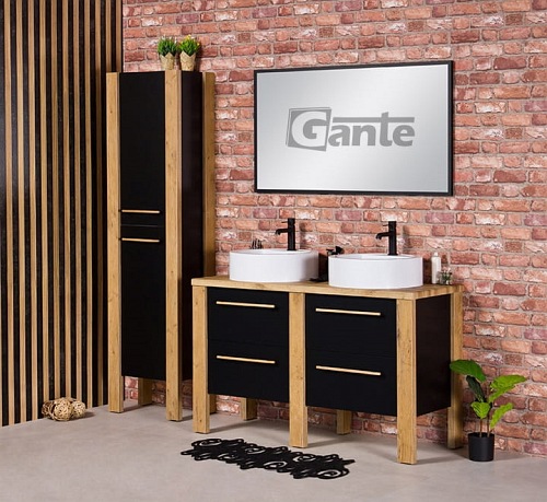 Stojąca szafka łazienkowa 130 cm z dwiema umywalkami Cortez Gante