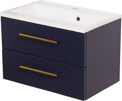 Szafka wisząca z umywalką granatowy mat 60 cm Belli Gold Gante