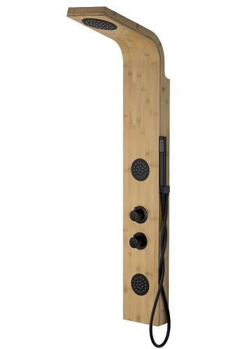 Bali Corsan panel natryskowy bambusowy czarny bateria termostat B-231