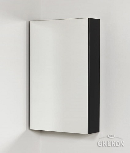 Czarna matowa szafka wisząca z lustrem 50x80 Victa