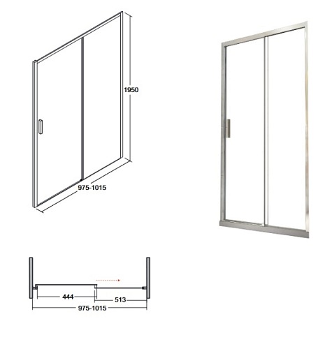Kabina prysznicowa drzwi rozsuwane 100x80 cm Actis Besco