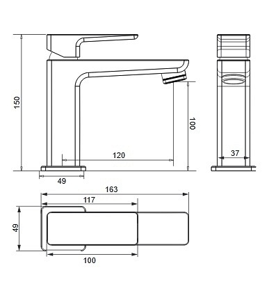 Bateria umywalkowa stojąca Parma PM7410 CR Omnires