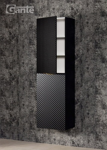 Regał łazienkowy wiszący szklane fronty złoty uchwyt Glow Gante