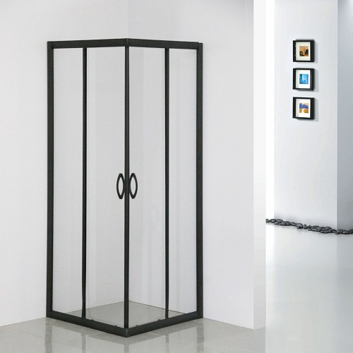 Czarna kabina prysznicowa kwadratowa 90x90 Stylio BK502QTK+