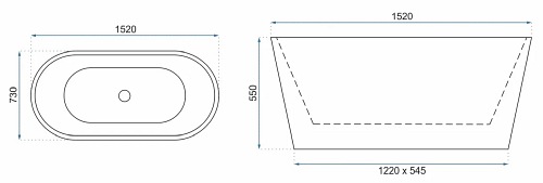 Milano Rea wanna wolnostojąca 150 cm biała