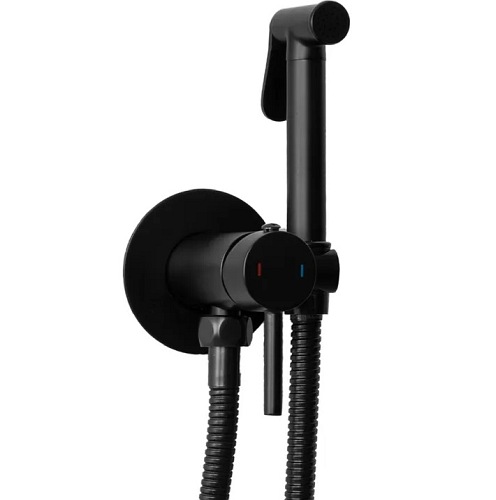Bateria bidetowa podtynkowa czarna Loop Rea