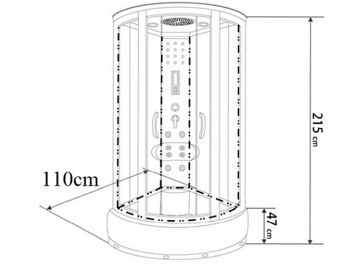 Kabina prysznicowa z hydromasażem 110x110 Ola