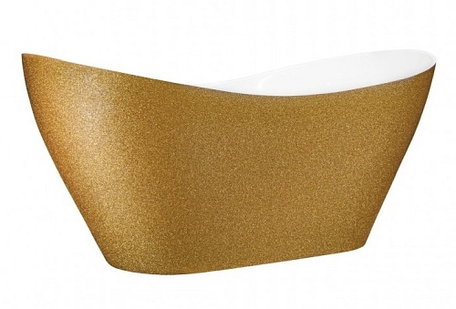 Wanna wolnostojąca złota 160 cm + klik-klak chrom Viya Glam Besco