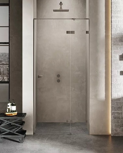 Drzwi prysznicowe uchylne prawe 110 cm EXK-3251 Avexa New Trendy Gunmetal Brushed