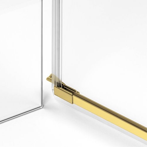 Złota szczotkowana kabina prysznicowa przyścienna prawa 80x80 cm EXK-3101 Avexa New Trendy Gold Brushed