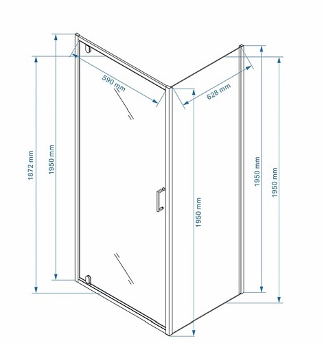 Czarna kabina prysznicowa 70x70 kwadratowa drzwi pełne uchylne KZ04AB