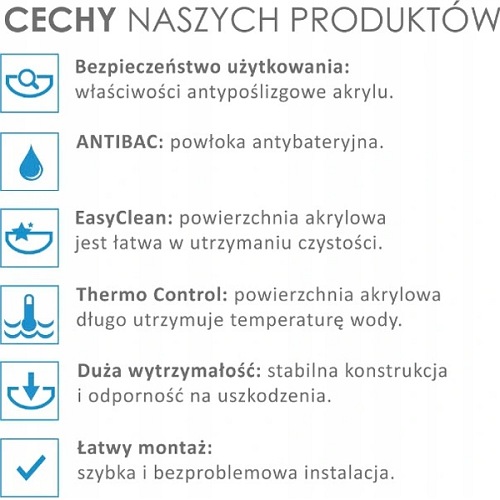 Wanna wolnostojąca biała przelew i korek złoty szczotkowany 170 cm Porto Hydrosan
