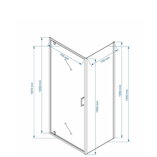 Biała kabina prysznicowa 90x80 prostokątna drzwi pełne uchylne KZ05A