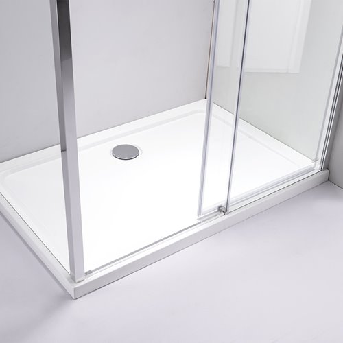 Chromowana prostokątna kabina prysznicowa Super Slim Nova 100x90 drzwi rozsuwane