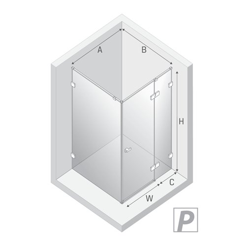 Czarna kabina prysznicowa 110x70 prawa EXK-6193 Eventa Black Chrome New Trendy