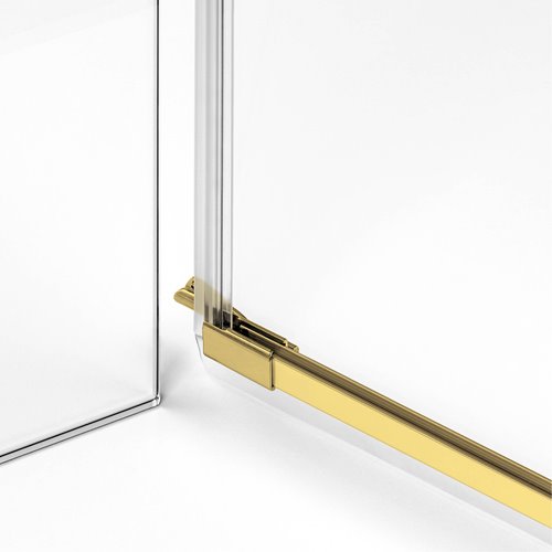 Złota szczotkowana kabina prysznicowa przyścienna lewa 100x70 cm EXK-3082 Avexa New Trendy Gold Brushed