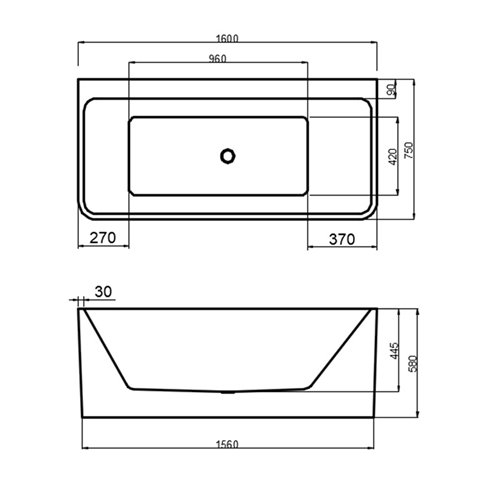 Wanna wolnostojąca złoty szczotkowany przelew oraz korek przyścienna 160 cm Sofia Hydrosan