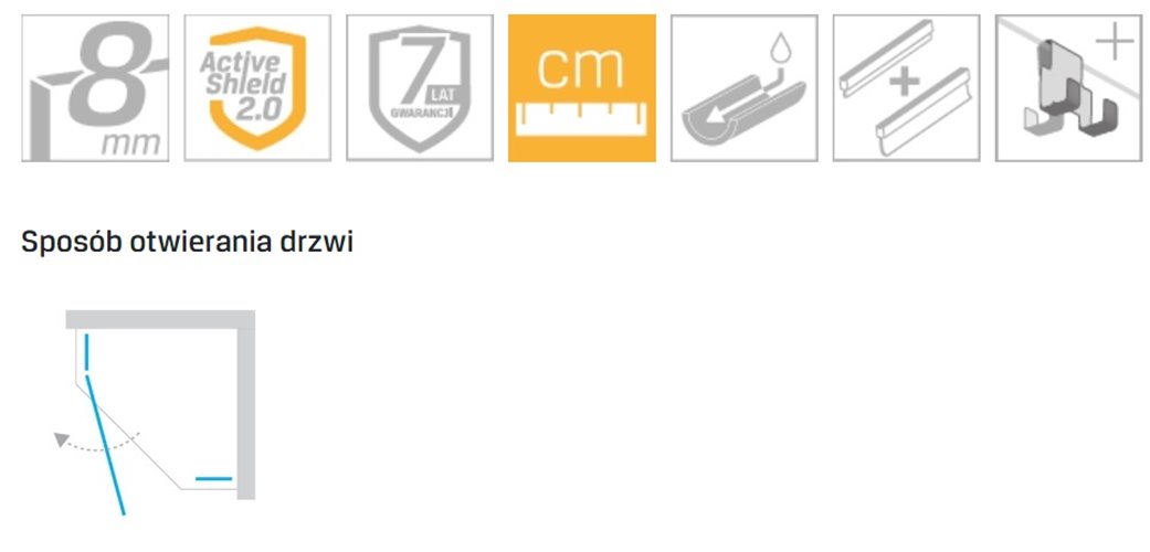 Miedziana kabina prysznicowa pięciokątna lewa 90x90 EXK-6515 Eventa Copper Shine New Trendy