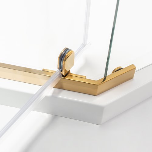 Złota kabina prysznicowa pięciokątna 90x90 drzwi uchylne  KZ91B