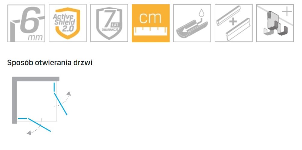 Złota kabina prysznicowa podwójne drzwi 90x100 EXK-1698 Avexa Gold Shine New Trendy