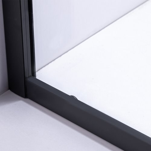 Czarna kabina prysznicowa pięciokątna 90x90 drzwi uchylne BS07B