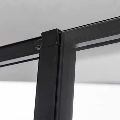 Czarna prostokątna kabina prysznicowa Kira 100x80 drzwi rozsuwane do wewnątrz