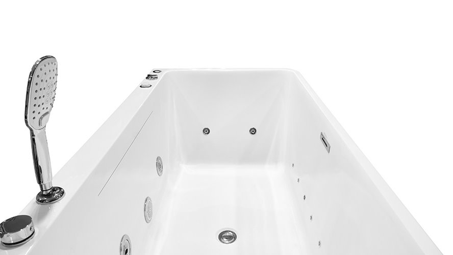 Wanna wolnostojąca z hydromasażem prostokątna konglomerat 170x80 cm MO-1801B