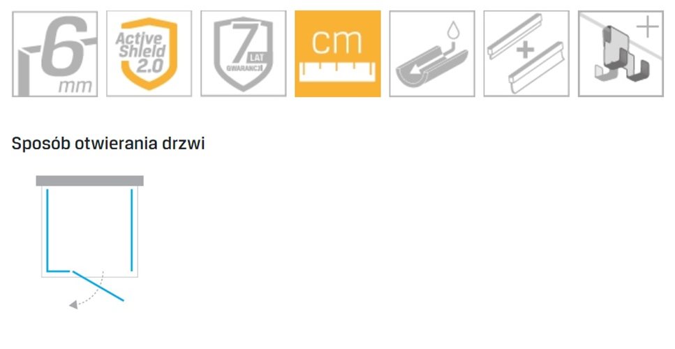 Biała kabina prysznicowa trójścienna lewa 120x80 cm EXK-2871 Avexa White New Trendy